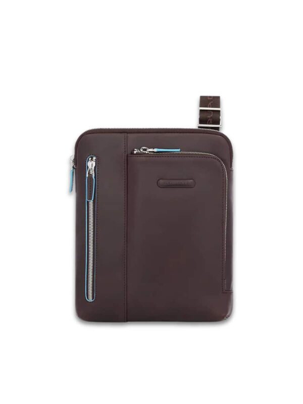 borsello porta ipad con doppia tasca blue square piquadro marrone